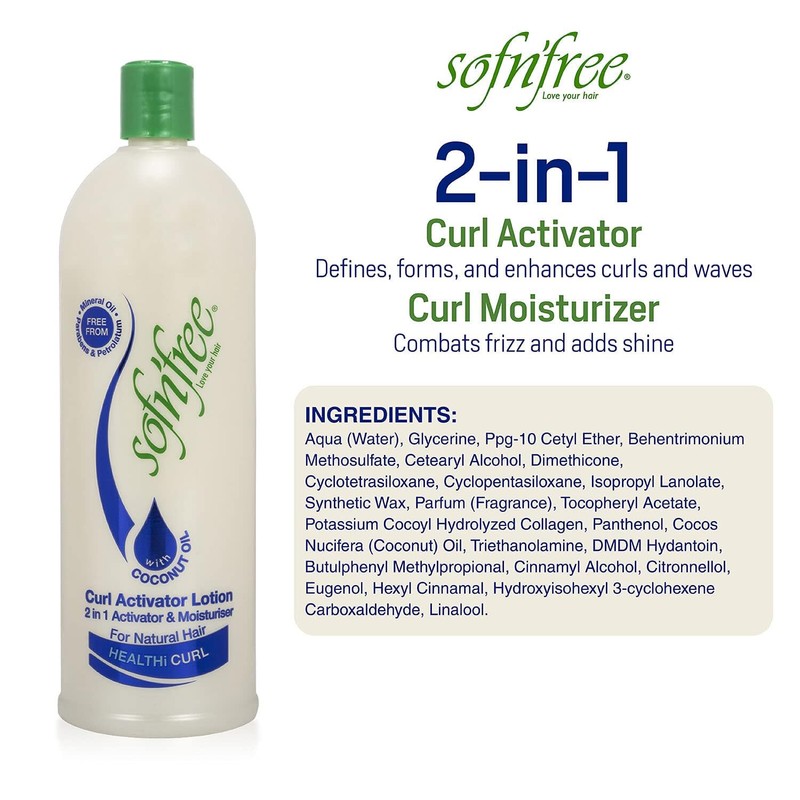 SOF N' FREE Moisturizer & Curl Activator for Natural Hair,