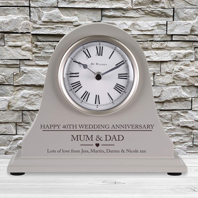 De Walden 40th Ruby Wedding anniversary couple gift Engraved Grey