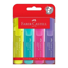 Faber-Castell Textliner 46 Pastel Highlighter, Assorted 4 Pack, (57-010117)