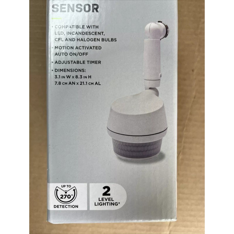 Commercial Electric 270-Degree White Motion Activated Wired Outdoor 1-Head Dusk