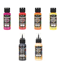 DecoArt Stained Glass Acrylic Paint Set 6 pack - Warm