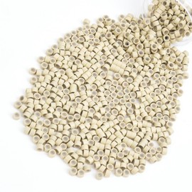 Vlasy 600Pcs 4mm Silicone Lined Micro Ring Beads for Hair Extensions 5Colors Apply (600Pcs Blonde)