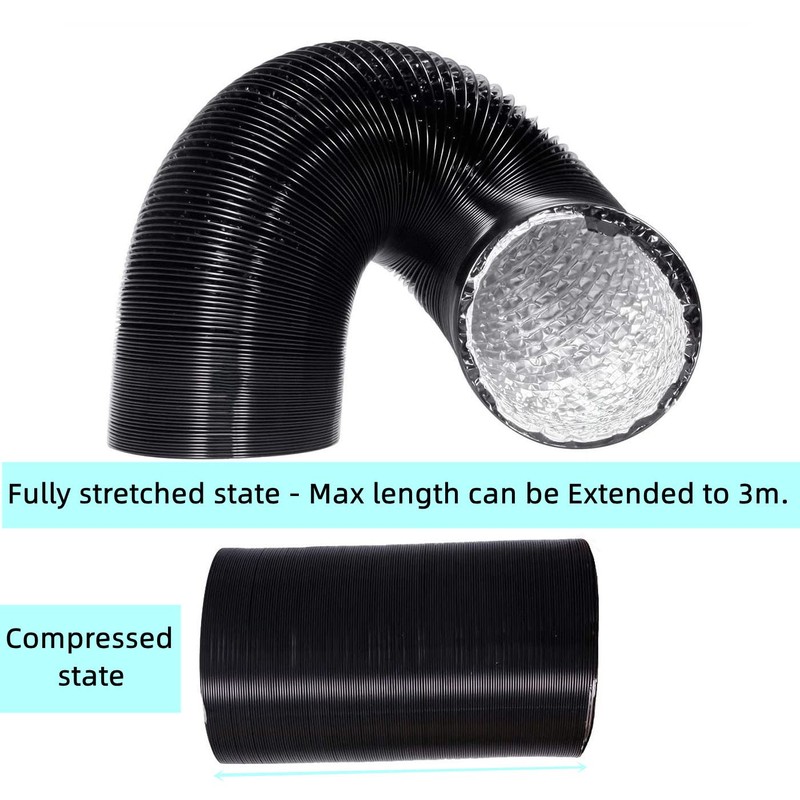 JSIXASO Exhaust Hose, Ventilation Hose, Length 3 m - 125
