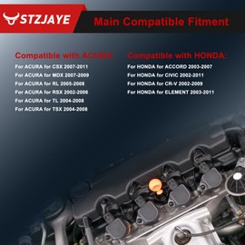 STZJAYE 9614 Double Iridium Spark Plugs 4Pack Compatible with Hondaf for Accord 2003-2007,for Civic 2002-2011, for CR-V 2002-2009, for Element 2003-2011, for CSX for MDX for RL for RSX for TL for TSX