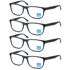 OLOMEE Matte Black Reading Glasses Men Blue Light Blocking Large Oversized Wide Readers +2.50 Cheaters w/Big Head/Large Face