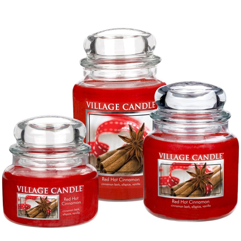 Village Candle Red Hot Cinnamon 16 oz Glass Jar Scented