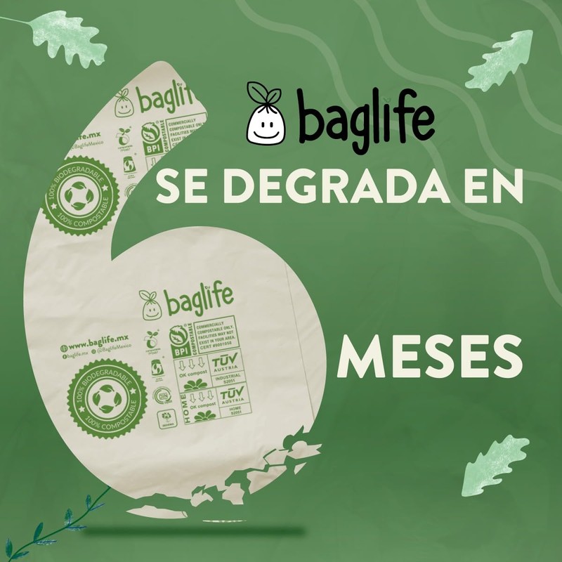 Baglife, Bolsa para basura Mediana 25x34" Pulg (60X86 cms) 100%