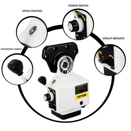 Mophorn Al-310S Power Feed X-Axis 450 in-lb Torque,Power Feed Milling Machine 0-200PRM, Power Table Feed Mill 110V,for Bridgeport and Similar Knee Type Milling Machines