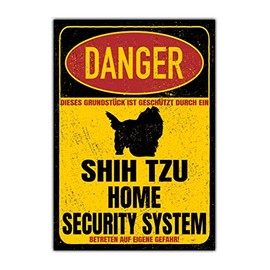 Shih Tzu Sign Danger Security System Door Sign Dog Sign Warning Sign Dog Tibet Safety Sign Dog Private Property Dog Warning Warning