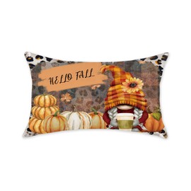 ONWAY Fall Lumbar Pillow Cover 12x20 Inch Farmhouse Pumpkin Decorative Throw Pillowcase Autumn Orange Pumpkin Seasonal Cushion Case for Sofa Couch Home Bed