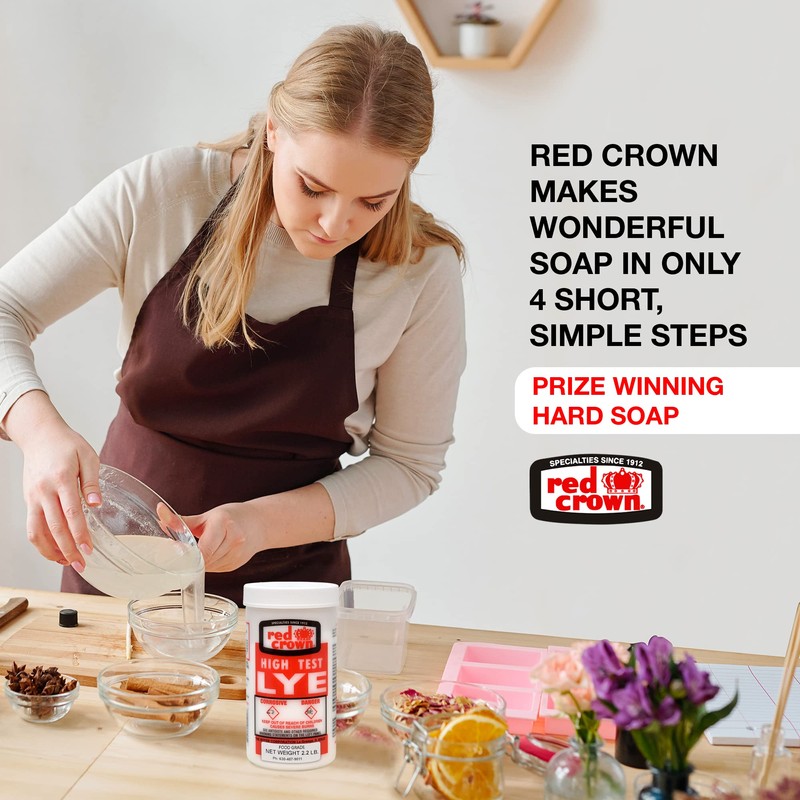 RED CROWN The Boyer Corporation Lye for Soap Making, Sodium