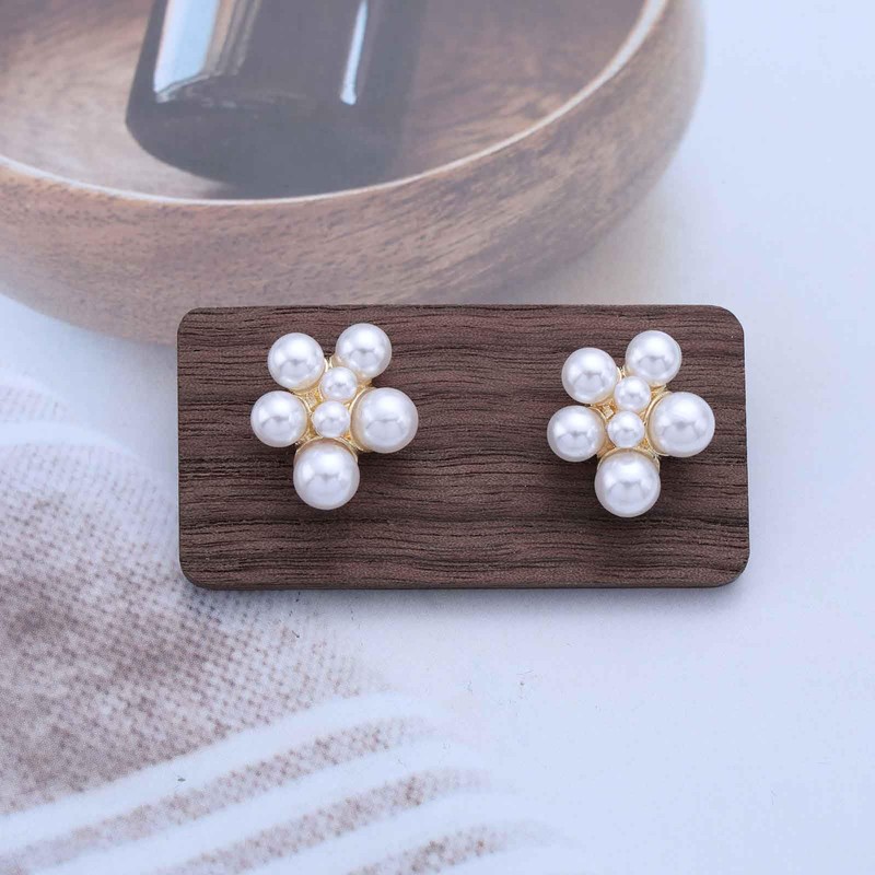 Xduargs Boho Perlen Cluster Ohrringe Gold Cluster Perlen Ohrstecker Ohrringe