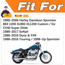 Carburetor and Choke Cable Fit Harley Davidson Dyna Electra Glide Fatboy Softail Sportster 1200 XLH1200 Sportster 883 XL883 XLH883 27490-04 CV40 Carb.Repalces#27031-95, 27035-92A, 27038-92.