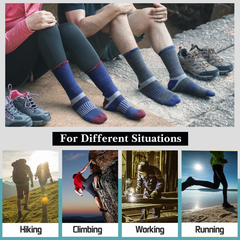 Merino Wool Hiking Socks for Women Men Thermal Warm Winter