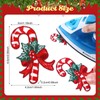 Hoolerry 14 Pcs Candy Cane Iron on Patches Christmas Iron
