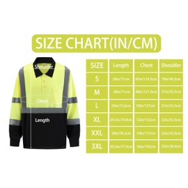Ousafeve Class 3 Yellow Safety Hi Vis Polo Shirts for Men Long Sleeve with Reflective Elastic (Small, Yellow_Long)