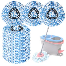 12 Packs Spin Mop Replacement Head, Only Fit for RinseClean 2-Tank System, Microfiber Spin Mop Refill Head Replacement Easy Wring Mop,Spinning Mop Replace Head for Floor Cleaning