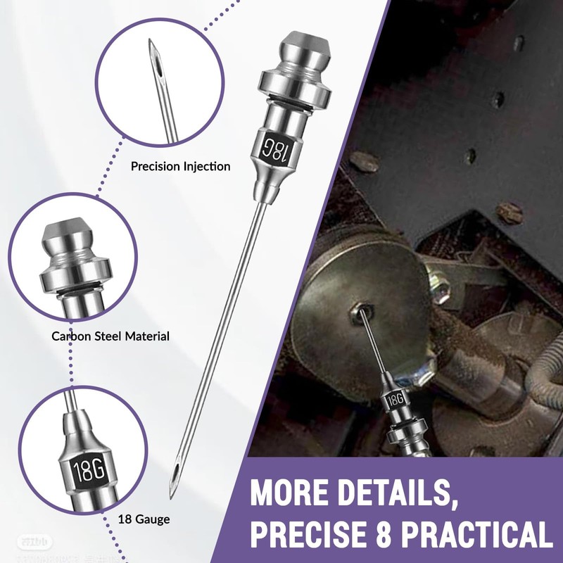 Grease Gun Tips Accessory 9PCS Kit, Includes 2pcs Grease Needle