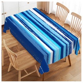 Walmsco Tablecloth Blue Vintage Wood Decor For Dining Room Kitchen Rectangular Table Cover 132 * 178cm