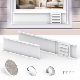 Memrita Dryer Vent Window Kit for 4" Diameter Dryer Vent Hose,Adjustable Window Vent Kit for Sliding and Hung Windows,Window Seal Plates Kit with Self-Closing Outdoor Vent Cover