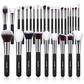 Brochas de Maquillaje Profesional 30 Piezas kit Alta Calidad Sintético Brochas Maquillaje Sombras de Brochas para Ojos en Polvo para Base de Maquillaje -Negro