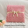 BEDELITE Fleece Blanket - 3D Jacquard Decorative Dusty Pink Throw