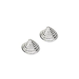 ORTAK 925 Handmade Sterling Silver Stud Earrings | Venus Shell Inspired Design | High Polished | Coastal Collection | Natural Fine Jewellery | Made In UK