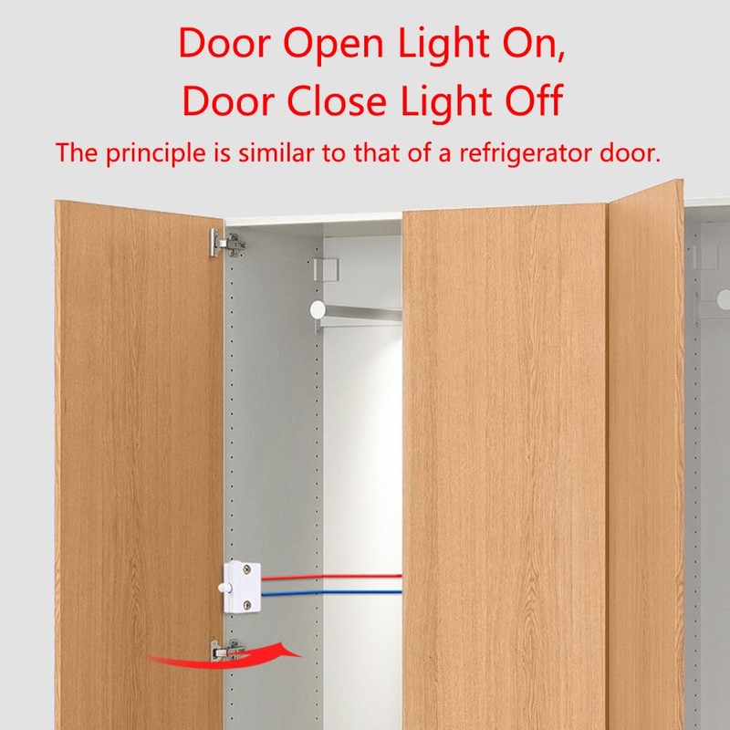 8PCS Cupboard Door Switch White 1A 250V Cupboard Light Control