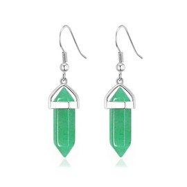 Philip Jones Green Aventurine Gemstone Drop Earrings