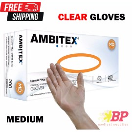 Ambitex EFMD2000 Econofit Plus Clear Polyethylene Gloves - Medium 200 Pack