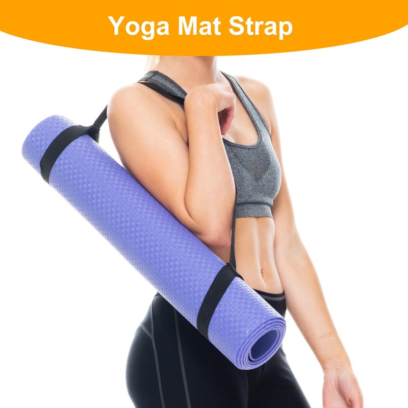 2 Packs Yoga Mat Straps for Carrying, Premium Adjustable Loops
