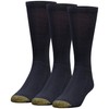 Gold Toe Men's Uptown Crew 3 Pack Socks, Black, Sock