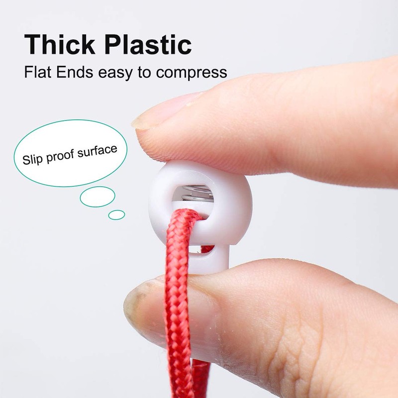 sourcing map 6pcs Plastic Cord Lock Stopper End Spring Stop
