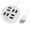 sourcing map Round 8-Port White LED Light USB 2.0 Hub