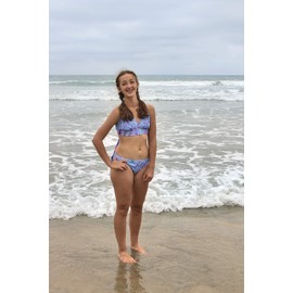 Sun Tails Mermaid Swimsuit - Girls Bikini Set - Matching Scale Colors (Child Large 8-10, Aurora Borealis)