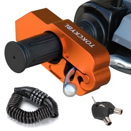 TOKCKYBL Motorcycle Lock, Heavy Duty Anti Theft Helmet, Brake and Handlebar Lock, Universal for Motorcycles, ATVs, Dirt Bikes, Mopeds，Scooters, Orange