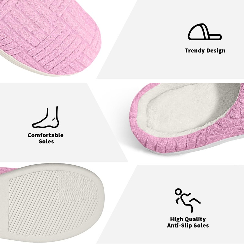 HIEYMSER Comfortable non-slip slippers made of memory cotton for women,