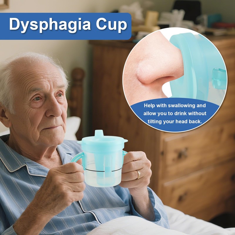 Generturbo Dysphagia Cup for Adults with Difficulty Swallowing, Sippy Cup
