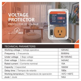 [ETL Listed] BXST Single Outlet Surge Protector for Refrigerators Voltage Protector for Home Appliance Delay Protection Electronic Surge Protector for Fridge TV Air Conditioners 120V 15A 1800Watts