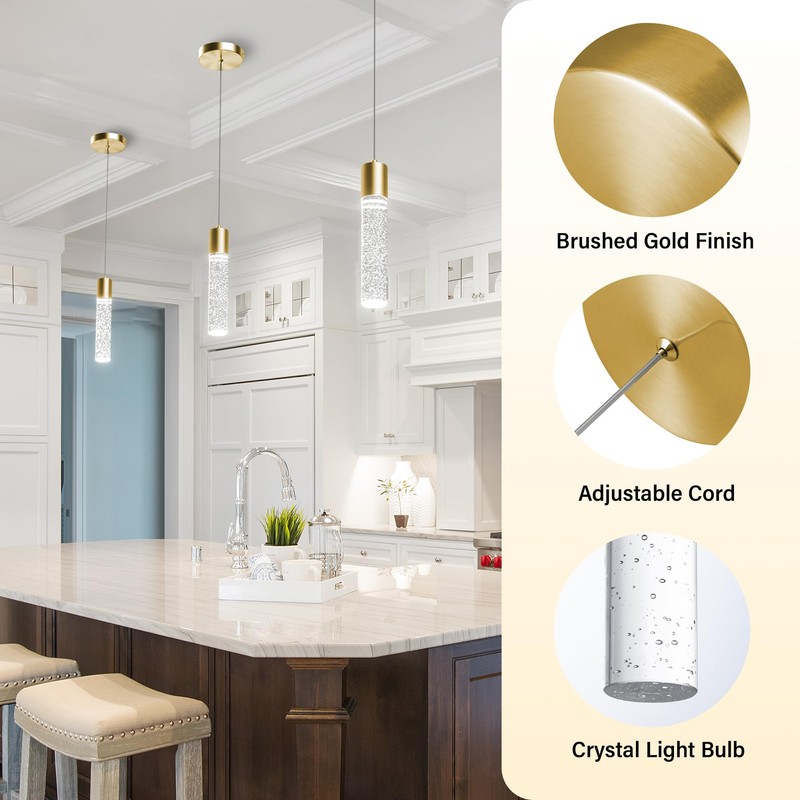 Esfos Pendant Lights Kitchen Island, 6500K Modern Kitchen Island Lights