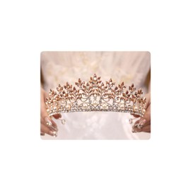 Rannyrena Silver Crystal Crown Tiara for Women Glitter Rhinestone Bridal Wedding Crowns Headband with Pearl Princess Quinceanera Headpieces for Birthday Prom Pageant Party