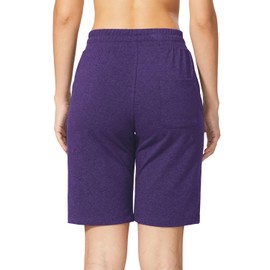 BALEAF Pantalones cortos largos de yoga para mujer con bolsillos profundos