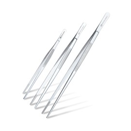 MSY BIGSUNNY Stainless Steel Precision Serrated Tips Food Tongs (3, 6.5"+8.5"+12")