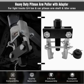 BOVIEER Heavy Duty Pitman Arm Puller with Adapter, Adjustable Jaws Bearing Pulling Repair Tool for Pitman Arms, Bearings, Collars, Gears, More Light Truck & Car