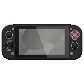 eXtremeRate PlayVital Switch Lite Compatible Protective Shell (Patterned Style), Switch Lite Compatible Hard Shell Cover, Protective Shell & Glass Film & Thumb Stick Grip Cap & Button Cap [NES Style