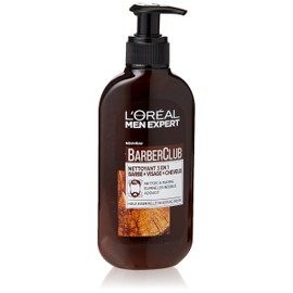L'Oréal Men Expert BarberClub 3-in-1 Beard Cleanser + Face + Hair for Men, Daily Use, with Cedarwood Essential Oil, for All Skin Types, 200 ml