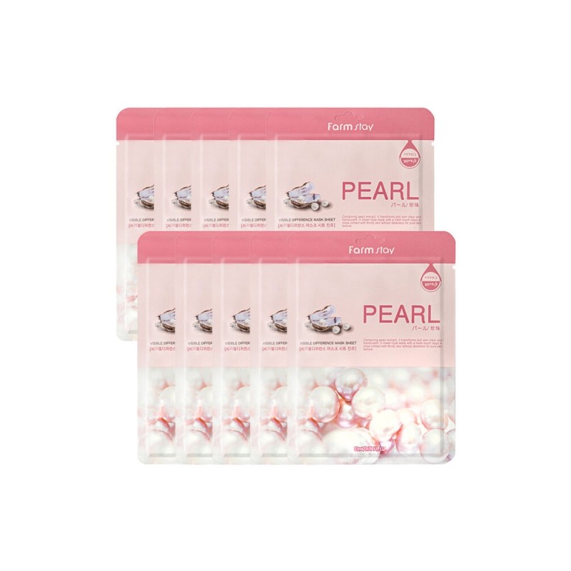 Farmstay Visible Difference Mask Pack Pearl 10 Sheets / 팜스테이