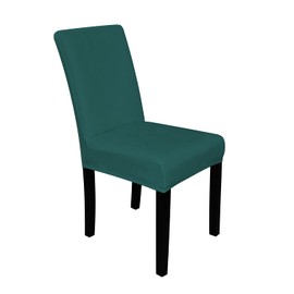 WedDecor Velvet Chair Cover, 1 Piece, Velvet Stretch Chair Seat Cover, Removable & Washable Dining Chair Slipcover for Kitchen, Wedding, Hotel, Banquet, Highback Chair Protector, Turquoise