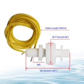 Aopin Liquid Level Switch Sensor PP, Water Liquid Level Sensor Float Switch, Plastic Ball Float Controller for Water Pump Fish Tank Cistern Sump Filter Aquarium Swim Pool Garden Pond Liquid 1 Pcs