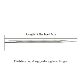HAHIYO 5.1 inch Metal Nail Cuticle Pusher Sticks, 3PCs Double-Sided Cuticle Remover Set Hygienic Nail Pusher Tool for Manicure and Pedicure Nail Cleaning Cuticle Stick